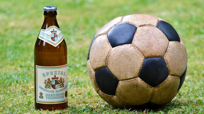 football soccer ball beer